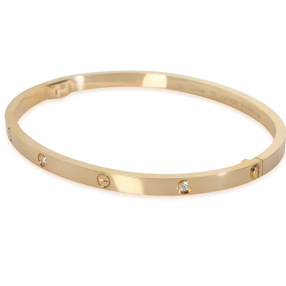 Cartier love Yellow Gold 6 Diamond Bracelet - Picture 2 of 9